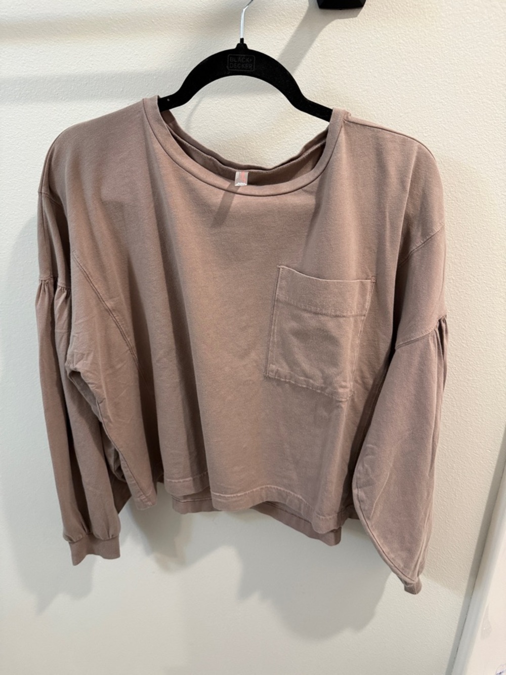 NWOT FP Movement by Free People Mauve Taupe Relaxed Pocket Crew Sweatshirt